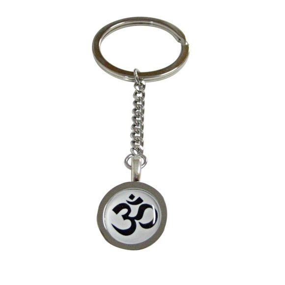 Bordered Spiritual Om Mystic Symbol Keychain - Picture 1 of 2